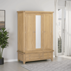 Windsor 3 Door 2 Drawer Wardrobe 1.305M - Natural Oak