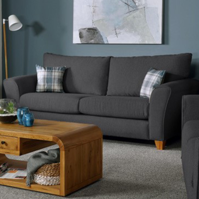 Sophie Fabric 2 Seater - Charcoal Grey