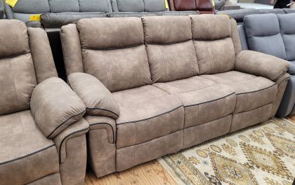 Lucan Fabric Manual Recliner Suite 3+2 - Brown