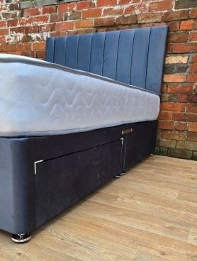 Dolce Divan Set (Divan Base + HeadBoard + Mattress) - Plush Grey