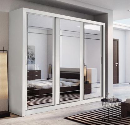 Boston 3 Door Sliding Wardrobe 2.5m - White