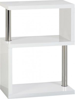 Charisma 3 Shelf Unit - White Gloss / Chrome