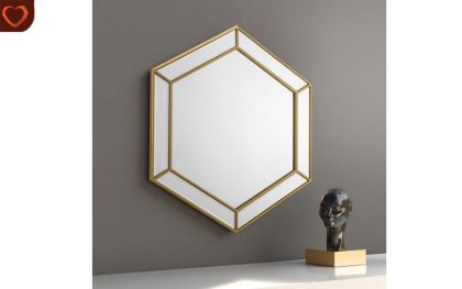 Melody Hexagonal Gold Wall Mirror