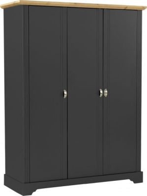 Toledo 3 Door 1.41m Wardrobe - Grey/Oak
