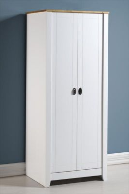 Ludlow 2 Door Wardrobe 0.8m - White / Oak