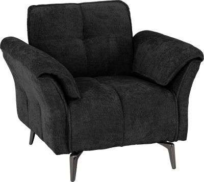 Amalfi Fabric 1 Seater Sofa - Black
