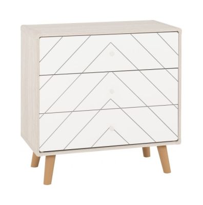 Dixie 3 Drawer Chest - Dusty Grey/White