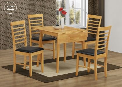 Hanover Square Drop Leaf Dining Set with 2 Chairs - Light Oak