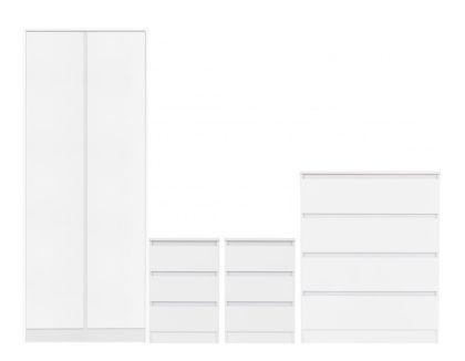 Malvern 2 Door Wardrobe Bedroom Set 0.8M - White