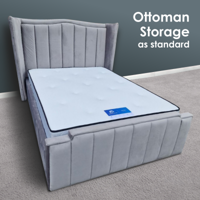 Marquise Ottoman Bed - Soft Grey