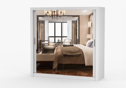Milan Sliding 2m Wardrobe - White
