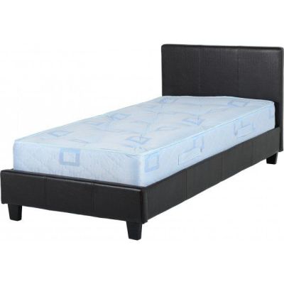 Prado Faux Leather Bed - Black
