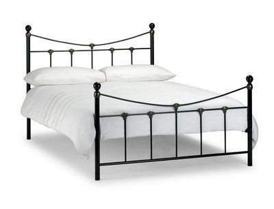 Rebecca Bed - Satin Black/Antique Gold