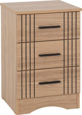Tessa 3 Drawer Bedside 0.4m - Natural Oak Effect 