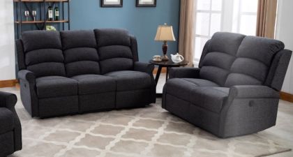 Windsor Fabric Electric Recliner 3+2 - Dark Grey