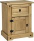 Corona 1 Drawer 1 Door Bedside - Distressed Waxed Pine