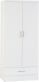 Nevada 2 Door 1 Drawer Wardrobe 0.78m - White Gloss