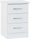 Nevada 3 Drawer Bedside - White Gloss