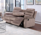 Hamilton Fabric Recliner 3 Seater with Drop Down Table - Sand
