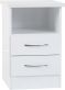 Nevada 2 Drawer Bedside - White Gloss