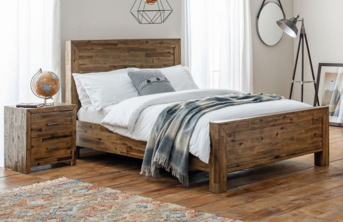Acacia wood king bed deals