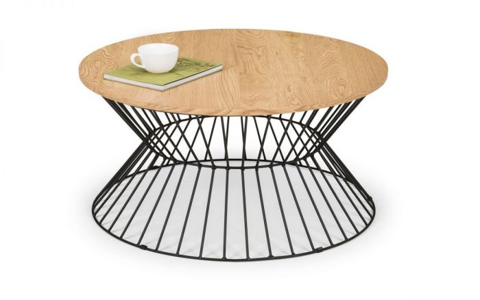 Jersey Round Wire Coffee Table Oak