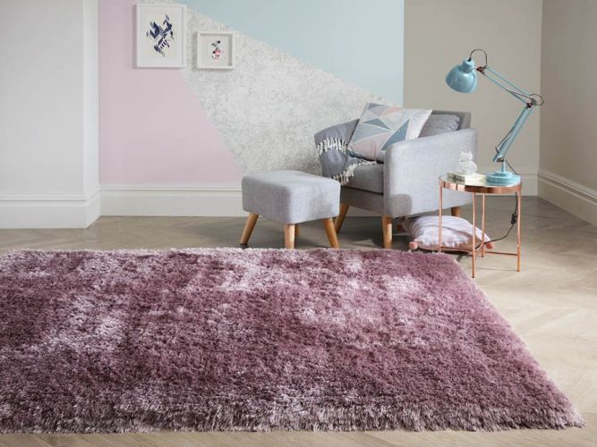 Pearl Shaggy Rug 80cm X 150cm Mauve