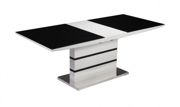 Aldridge High Gloss Dining Table White With Black Glass Top Aldridge High Gloss Dining Table White, Aldridge Console Table