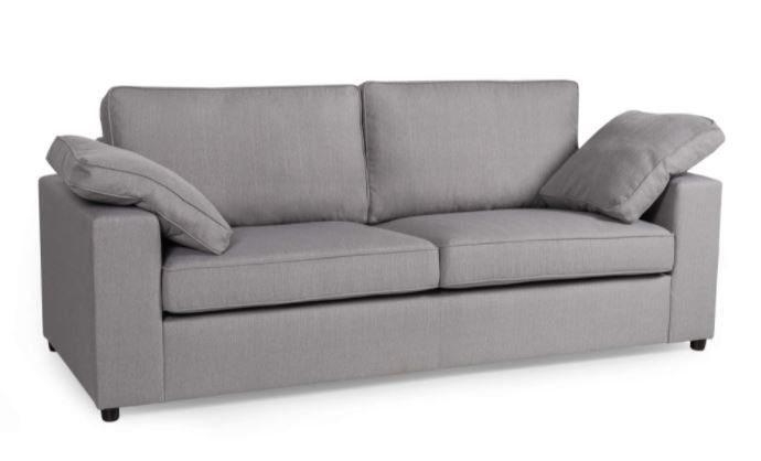 Alton Fabric 3 Seater Sofa Silver