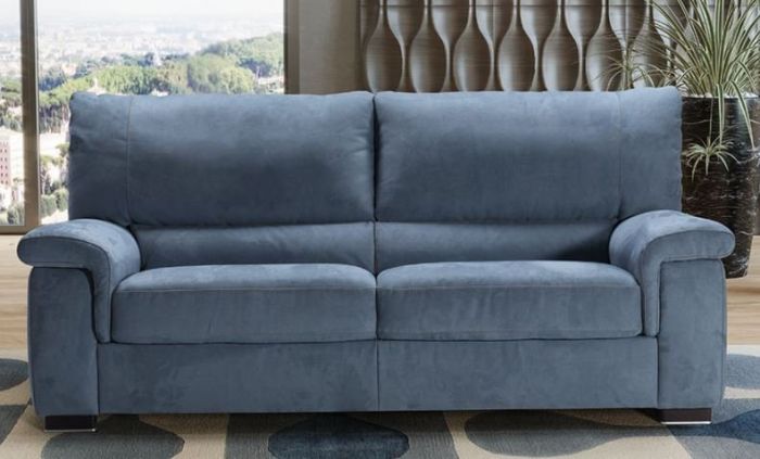 Royal blue top leather sofa