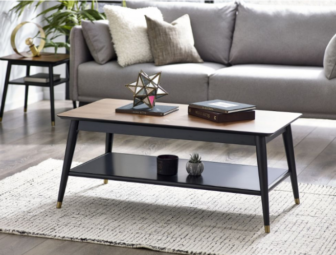Black walnut top side table