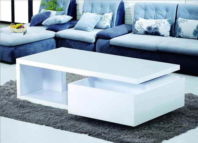 Newtown White High Gloss Coffee Table With Drawer Newtown White High Gloss Coffee Table, Gloss Coffee Table With Wheels