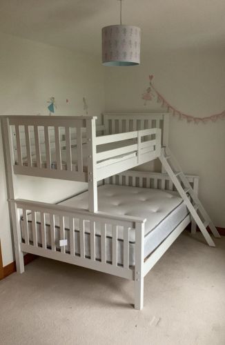 Pine Triple Bunk Bed White