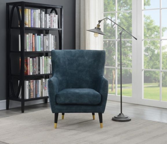 Teal and gray store accent chair
