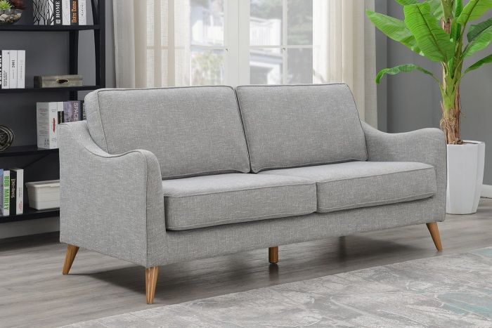 Robyn Fabric 3 Seater Sofa Light Grey