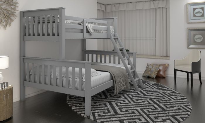 Gray triple bunk bed sale
