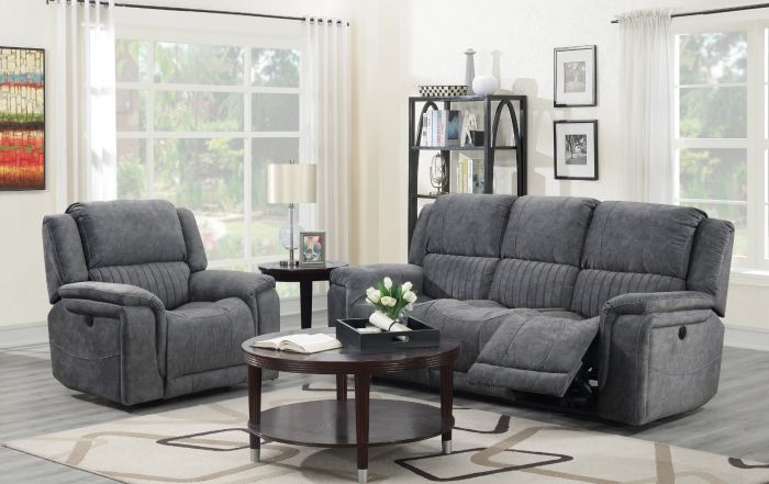 Light grey sales recliner couch