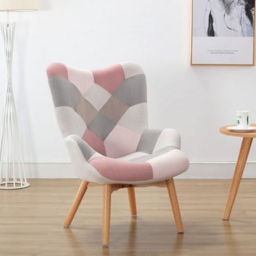 Grey and deals pink accent chair